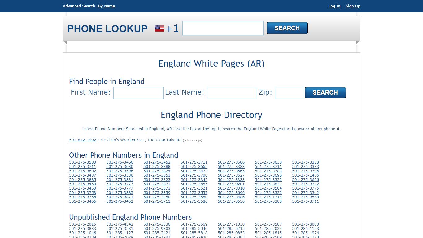 England White Pages - England Phone Directory Lookup